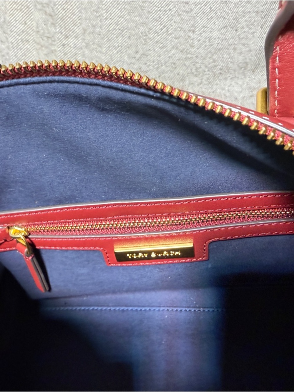 Tory Burch T Monogram Jacquard Embroidered Duffle in Tory Navy - Picture 8 of 15